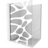 Mexen Kioto L paroi de douche Walk-in 70 x 200 cm, motif blanc, noir - 800-070-103-70-97