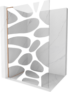 Mexen Kioto L paroi de douche Walk-in 70 x 200 cm, motif blanc, cuivre brossé - 800-070-103-65-97