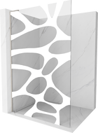 Mexen Kioto L paroi de douche Walk-in 110 x 200 cm, vague blanche, nickel brossé - 800-110-103-97-97
