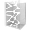 Mexen Kioto L paroi de douche Walk-in 80 x 200 cm, motif blanc, nickel brossé - 800-080-103-97-97