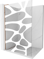 Mexen Kioto L paroi de douche Walk-in 80 x 200 cm, motif blanc, or rose - 800-080-103-60-97