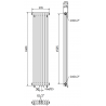 Radiateur décoratif Mexen Denver 1600 x 378 mm, 1487 W, anthracite - W215-1600-378-00-66
