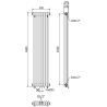 Radiateur décoratif Mexen Denver 1600 x 378 mm, 1487 W, noir - W215-1600-378-00-70