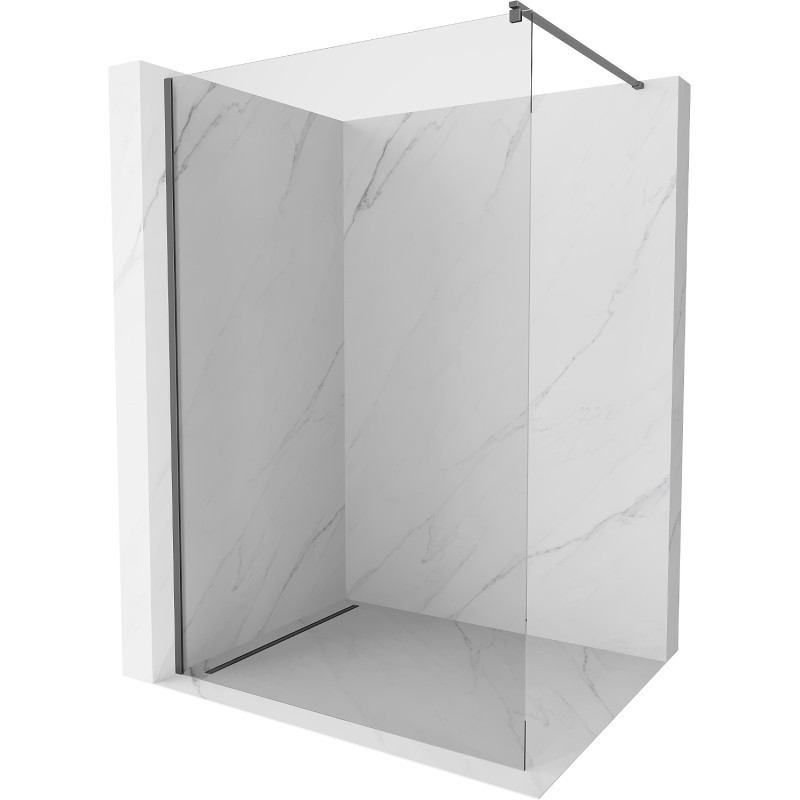 Mexen Kioto paroi de douche Walk-in 75 x 200 cm, transparent 8 mm, acier canon - 800-075-101-95-00