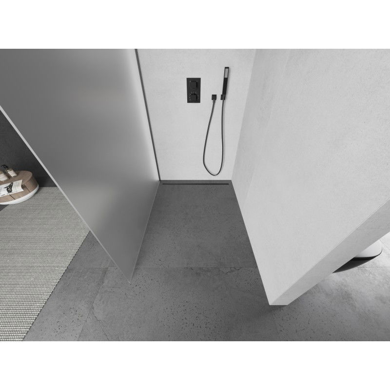 Mexen Kioto paroi de douche Walk-in 90 x 200 cm, givrée 8 mm, gun metal - 800-090-101-95-30