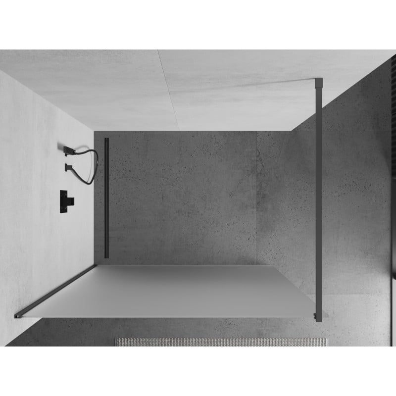 Mexen Kioto Paroi de douche Walk-in 140 x 200 cm, dépoli 8 mm, métal gun - 800-140-101-95-30