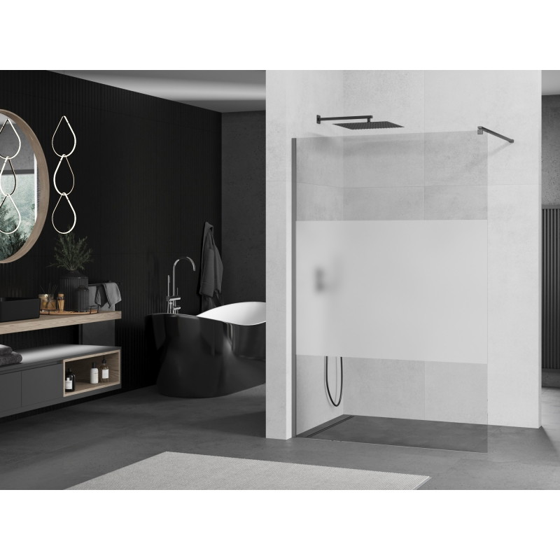 Mexen Kioto paroi de douche Walk-in 110 x 200 cm, transparent/givré 8 mm, canon de fusil - 800-110-101-95-35
