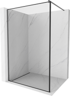 Mexen Kioto paroi de douche Walk-in 100 x 200 cm, cadre noir 8 mm, métal gris - 800-100-101-95-70