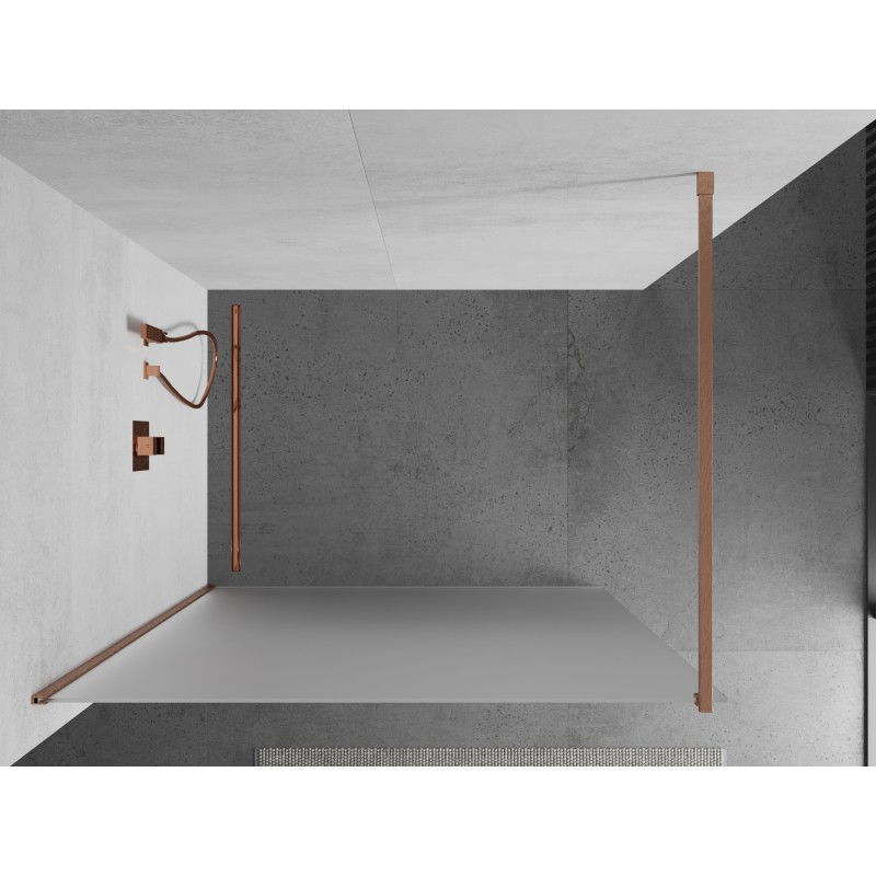 Mexen Kioto paroi de douche Walk-in 90 x 200 cm, givre 8 mm, cuivre brossé - 800-090-101-65-30