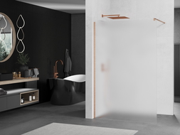 Mexen Kioto paroi de douche Walk-in 140 x 200 cm, givrée 8 mm, laiton brossé - 800-140-101-65-30