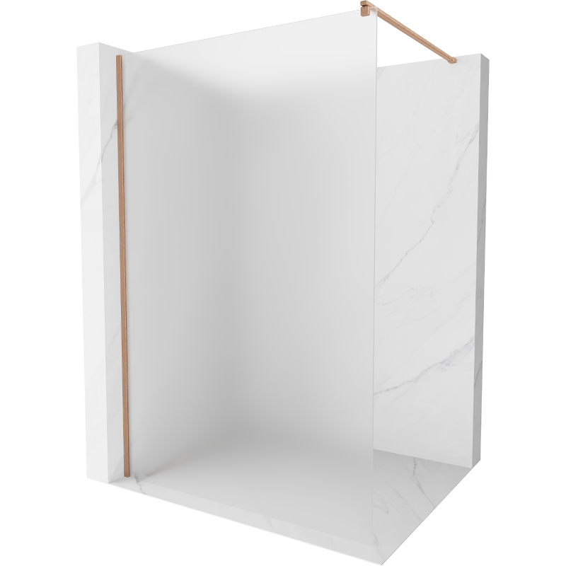 Mexen Kioto paroi de douche Walk-in 140 x 200 cm, givre 8 mm, cuivre brossé - 800-140-101-65-30