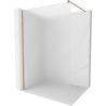 Mexen Kioto paroi de douche Walk-in 140 x 200 cm, givrée 8 mm, laiton brossé - 800-140-101-65-30