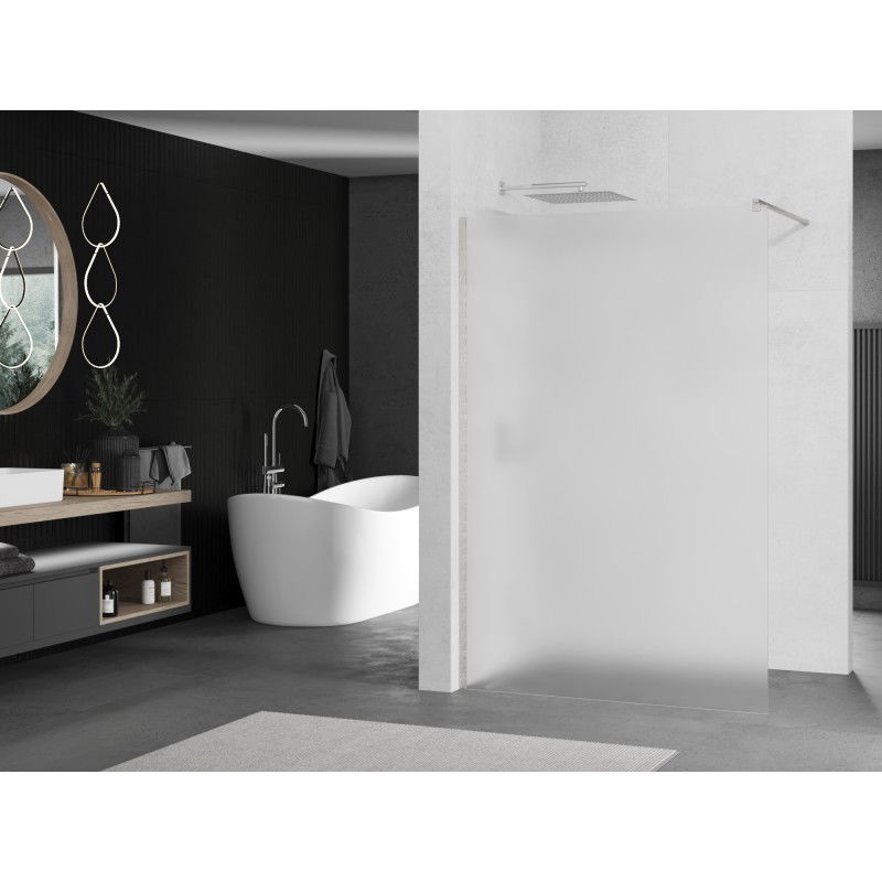 Mexen Kioto paroi de douche Walk-in 100 x 200 cm, givré 8 mm, nickel brossé - 800-100-101-97-30