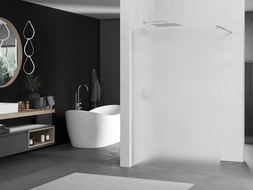 Paroi de douche Mexen Kioto Walk-in 140 x 200 cm, verre dépoli 8 mm, nickel brossé - 800-140-101-97-30