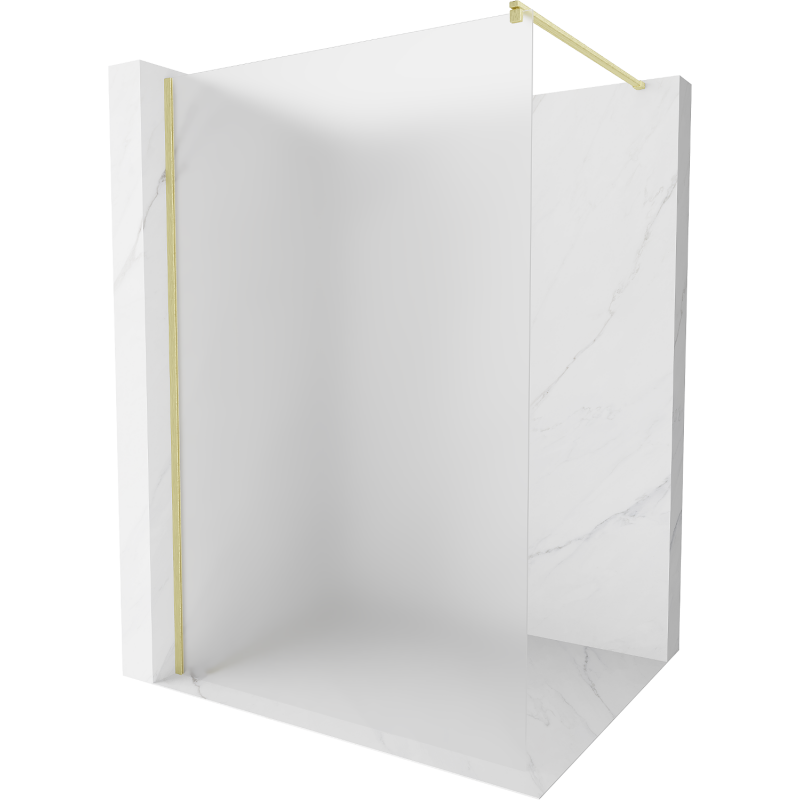 Mexen Kioto paroi de douche Walk-in 100 x 200 cm, givrée 8 mm, or brossé - 800-100-101-55-30