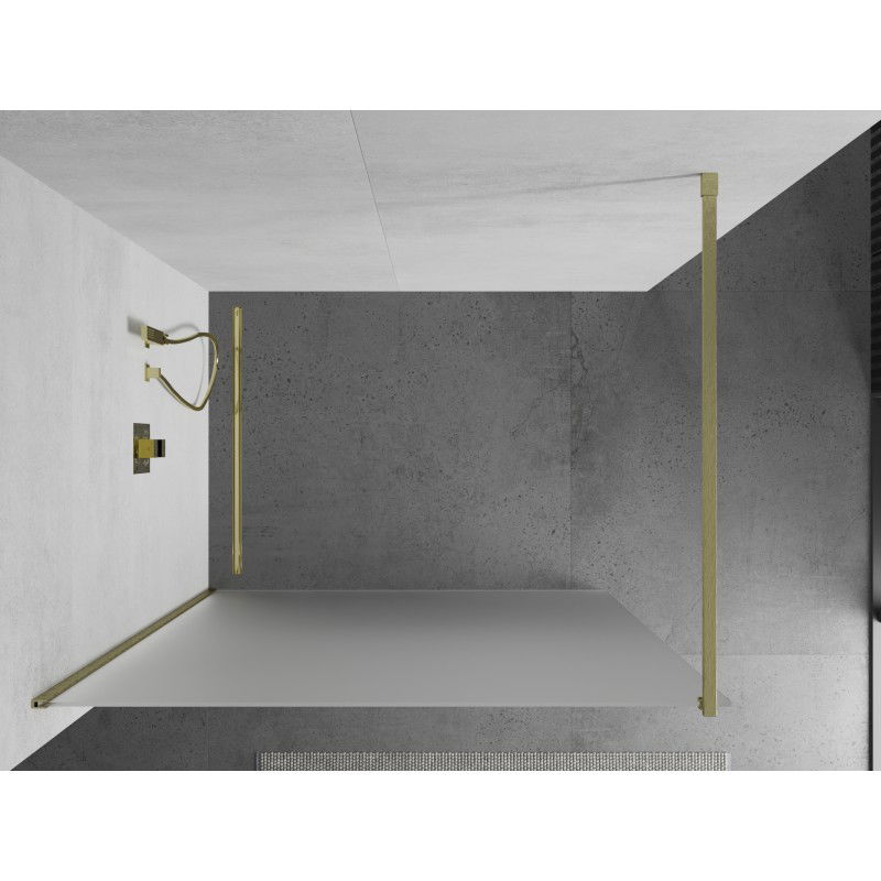 Mexen Kioto panneau de douche Walk-in 140 x 200 cm, givre 8 mm, or brossé - 800-140-101-55-30