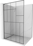 Mexen Kioto L paroi de douche Walk-in 120 x 200 cm, motif noir, métal gun - 800-120-103-95-78