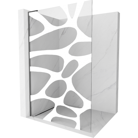 Mexen Kioto L paroi de douche Walk-in 90 x 200 cm, motif blanc, gun metal - 800-090-103-95-97
