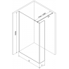 Mexen Kioto paroi de douche Walk-in 130 x 30 cm, motif noir, nickel brossé - 800-130-212-97-70-030