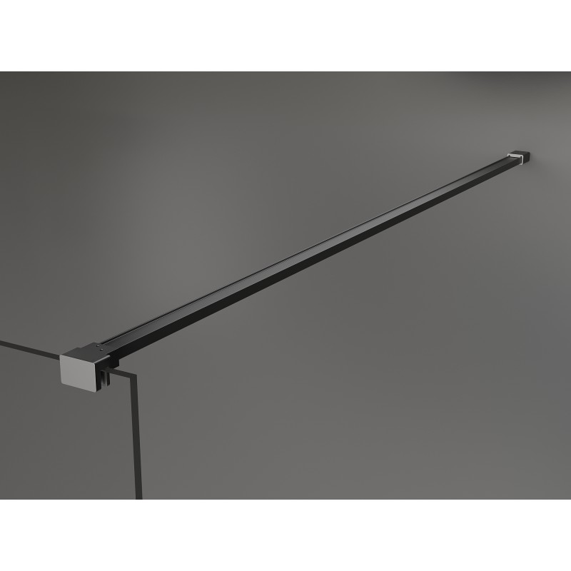 Mexen Kioto paroi de douche Walk-in 125 x 200 cm, transparent 8 mm, métal noir - 800-125-101-95-00