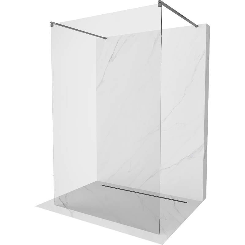 Mexen Kioto paroi de douche indépendante 120 x 200 cm, transparent 8 mm, gun metal - 800-120-002-95-00
