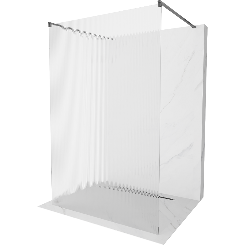 Mexen Kioto paroi de douche libre debout 120 x 200 cm, verre de 8 mm, gris canon brossé - 800-120-002-66-09