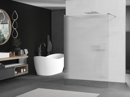 Mexen Kioto paroi de douche autoportante 130 x 200 cm, rayures 8 mm, nickel brossé - 800-130-002-97-09