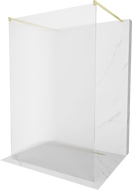 Mexen Kioto paroi de douche autoportante 100 x 200 cm, stries 8 mm, or brossé - 800-100-002-55-09