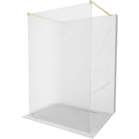 Mexen Kioto paroi de douche libre 140 x 200 cm, verre trempé 8 mm, doré brossé - 800-140-002-55-09