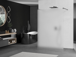 Mexen Kioto paroi de douche autoportante 100 x 200 cm, givrée 8 mm, gun metal - 800-100-002-95-30