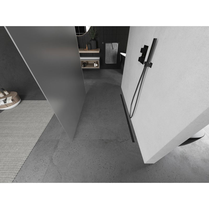 Mexen Kioto paroi de douche autoportante 130 x 200 cm, givre 8 mm, métal gun - 800-130-002-95-30