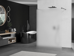 Mexen Kioto paroi de douche autoportante 140 x 200 cm, verre dépoli 8 mm, gun metal - 800-140-002-95-30