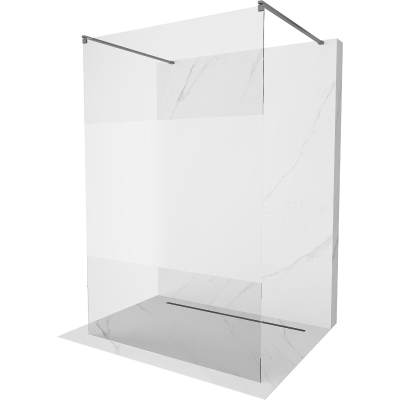 Mexen Kioto paroi de douche autoportante 110 x 200 cm, transparent/verre dépoli 8 mm, métal canon - 800-110-002-95-35