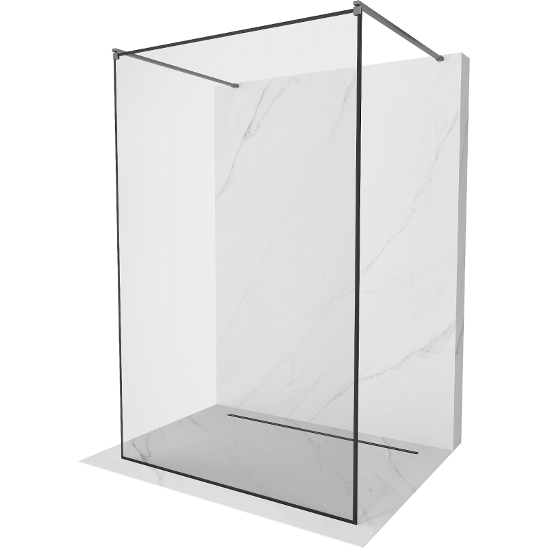 Mexen Kioto paroi de douche autonomes 160 x 200 cm, motif noir 8 mm, gun metal - 800-160-002-95-70