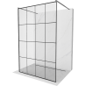 Mexen Kioto paroi de douche autoportante 140 x 200 cm, grille noire 8 mm, métal gun - 800-140-002-95-77