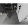 Mexen Kioto paroi de douche autoportante 140 x 200 cm, grille noire 8 mm, métal gun - 800-140-002-95-77