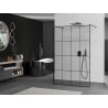 Mexen Kioto paroi de douche autoportante 150 x 200 cm, grille noire 8 mm, gun metal - 800-150-002-95-77
