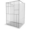Mexen Kioto paroi de douche autonome 140 x 200 cm, motif noir 8 mm, gun metal - 800-140-002-95-78