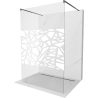 Mexen Kioto paroi de douche autoportante 130 x 200 cm, motif blanc 8 mm, gun metal - 800-130-002-95-85