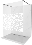 Mexen Kioto paroi de douche libre 140 x 200 cm, motif blanc 8 mm, gun metal - 800-140-002-95-85