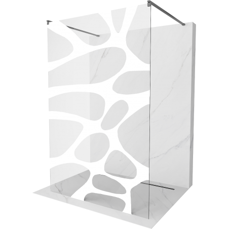 Mexen Kioto paroi de douche autonome 120 x 200 cm, motif blanc 8 mm, gun metal - 800-120-002-95-97