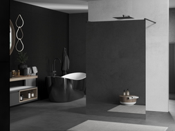 Mexen Kioto paroi de douche autoportante 140 x 200 cm, miroir 8 mm, métal bronzé - 800-140-002-95-50