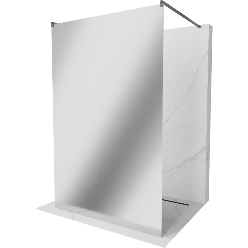 Mexen Kioto paroi de douche autoportante 140 x 200 cm, miroir 8 mm, métal bronzé - 800-140-002-95-50