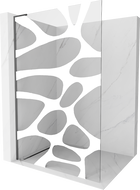 Mexen Kioto L paroi de douche Walk-in 100 x 200 cm, motif blanc, gun metal - 800-100-103-95-97