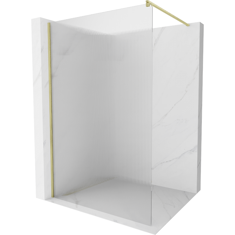 Mexen Kioto paroi de douche Walk-in 70 x 200 cm, verre trempé 8 mm, finition dorée brossée - 800-070-101-55-09