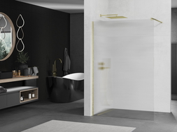 Mexen Kioto paroi de douche Walk-in 70 x 200 cm, verre trempé 8 mm, finition dorée brossée - 800-070-101-55-09
