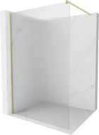 Mexen Kioto paroi de douche Walk-in 120 x 200 cm, rayures 8 mm, or brossé - 800-120-101-55-09