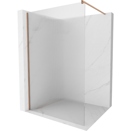 Mexen Kioto paroi de douche Walk-in 140 x 200 cm, verre trempé 8 mm, laiton brossé - 800-140-101-65-09