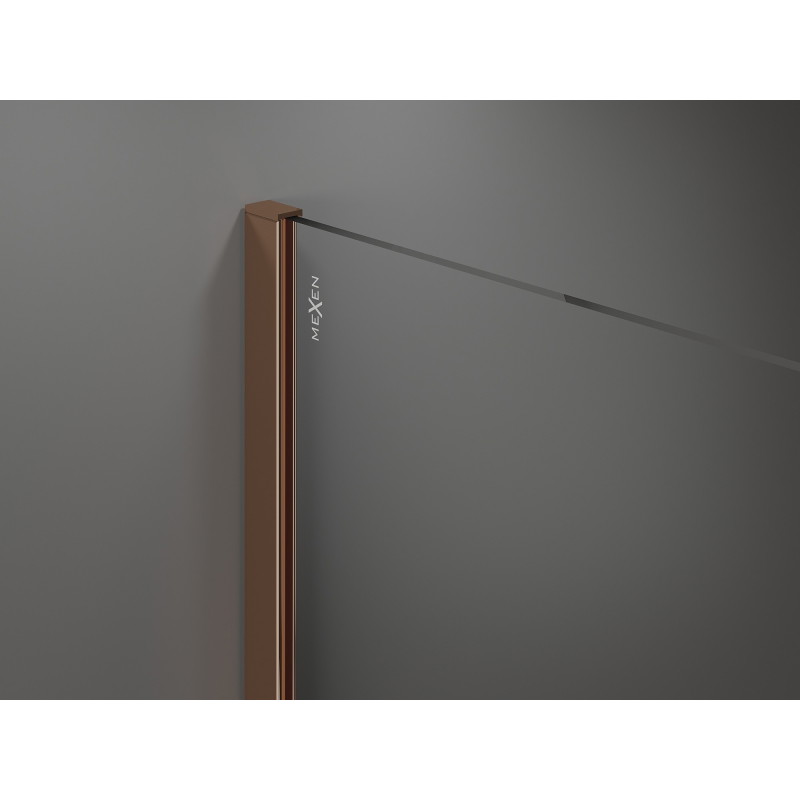 Mexen Kioto paroi de douche 140 x 200 cm, cannelures 8 mm, or rose - 800-140-101-60-09