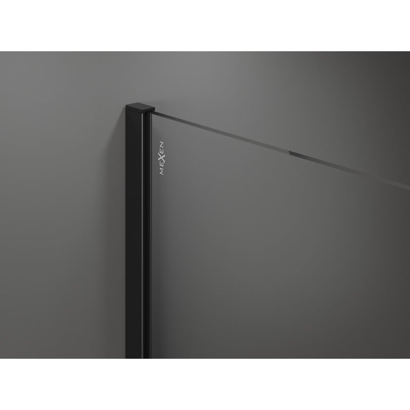 Mexen Kioto-R paroi de douche arrondie Walk-in 110 x 200 cm, transparent 8 mm, noir - 800-110-101-70-06